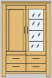 Niehoff Sitzmöbel | CASA-NOVA Vitrine mit 4 Schubkästen und 2 Türen 0274-47-000