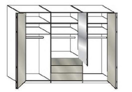Wiemann LOFT | Gleittüren-Panorama-Funktionsschrank mit 3 Auszügen, 3 Falttüren, 2 Spiegel in Parsol-Bronze-Glas - Höhe 216 cm
