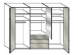 Wiemann LOFT | Gleittüren-Panorama-Funktionsschrank mit 4 Auszügen, 6 Türen (2 Spiegeltüren in Parsol-Bronze-Glas) - Höhe 236 cm