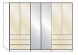 Wiemann LOFT | Gleittüren-Panorama-Funktionsschrank mit 6 Auszügen, 3 Falttüren, 2 Spiegel in Parsol-Bronze-Glas - Höhe 216 cm