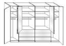 Wiemann LOFT | Gleittüren-Panorama-Funktionsschrank mit 6 Auszügen, 2 Falttüren, 2 Drehtüren - Höhe 216 cm