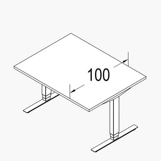 Techno by rb | Rechteckschreibtisch T-Fuß Multi mit stufenloser elektrischer Höhenverstellung - 100er Tiefe