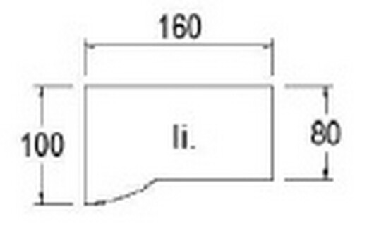 Techno by rb | Freiformschreibtisch mit C-Fu-Gestell in 160 cm Breite x 80/100 cm Tiefe