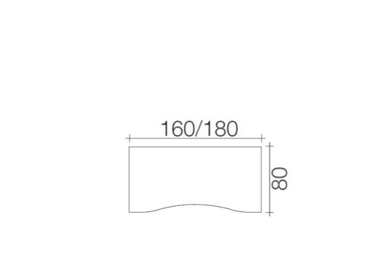 Techno by rb | Freiformschreibtisch mit Design-Fu-Gestell in 160 / 180 cm Breite x 80 cm Tiefe