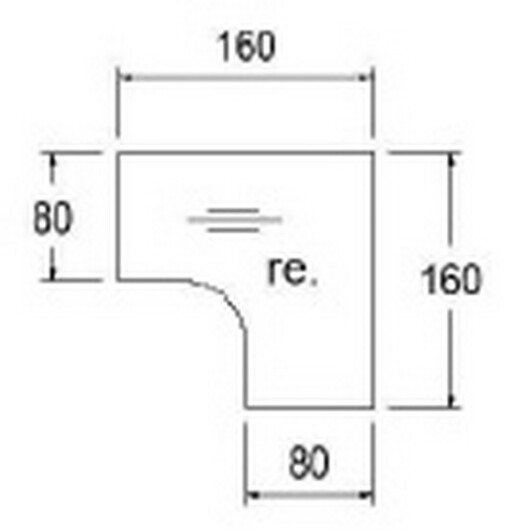 Techno by rb | Freiformschreibtisch mit Design-Fu-Gestell und Seitentiefe 80/60 cm, 160 cm Breite