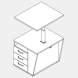 Techno by rb | Anstellcontainer mit 2 Auszügen, 1 Fach und elektrisch höhenverstellbare Ablageplatte