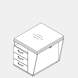 Techno by rb | Anstellcontainer mit 2 Auszügen, 1 Fach und elektrisch höhenverstellbare Ablageplatte