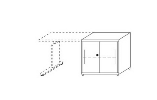 Techno by rb | Schiebetürelement mit Schloss, 1 Ablagefach, 1 Ordnerfach - Tiefe 60cm