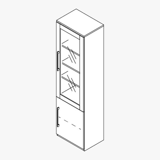 Techno by rb | Aktenschrank Typ 424r/423l - Aktenelement 6 OH mit 1Tür und 1 Glastür