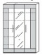 Cadre.Plus by rb | Kleiderschrank 3-türig, 1 Spiegel, 7 Böden, 1 Kleiderstange