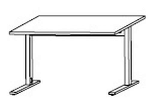 Cadre.Plus by rb | Schreibtisch mit Metall C-Fuß - höhenverstellbar