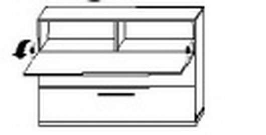 Objekt.Plus by rb | Ordner-Highboard mit 2 Klappen, 1 Schubkasten unten, 1 Mittelwand - 160 cm breit