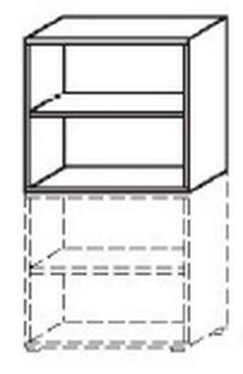 Objekt.Plus by rb | Aufsatzelement 2 OH offen mit Rückwand 80 cm breit - Typ U19