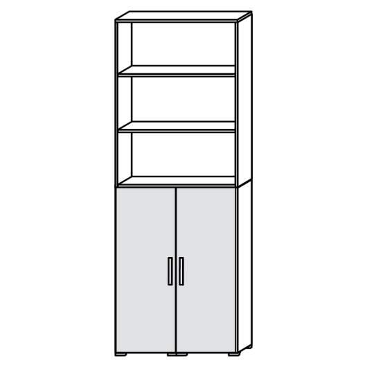 Röhr carry.office | Aktenschrank 6 Ordnerhöhen mit 2 Türen, 1 Regalaufsatz