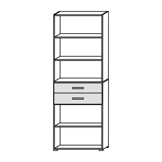 Röhr carry.office | Aktenregal 6 Ordnerhöhen, 2 Schubkästen, Schubkasteneinsatz ist indiv. montierbar