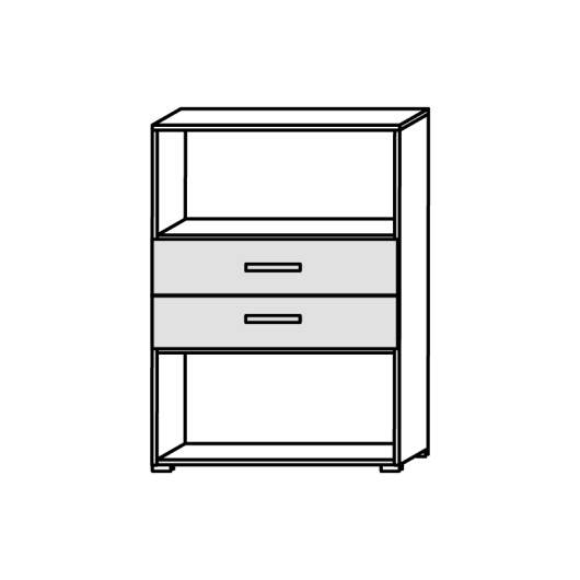 Röhr carry.office | Aktenregal 3 Ordnerhöhen, 2 Schubkästen, Schubkasteneinsatz ist indiv. montierbar