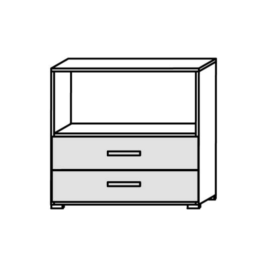 Röhr carry.office | Aktenregal / TV-Element 2 Ordnerhöhen, 2 Schubkästen, Schubkasteneinsatz ist indiv. montierbar
