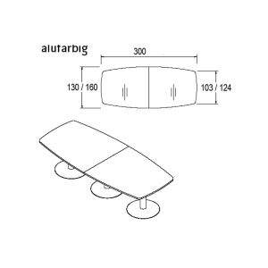 Techno by rb | Konferenztisch mit Stichbogenplatte und Tellerfuß - 300 cm