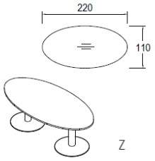 Röhr Techno | Konferenztisch mit Ovalplatte und Tellerfuß - 220 cm