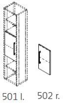 Röhr Techno | Tür 2 OH für Stollensystem - 39,6 cm breit - Anschlag wählbar