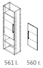 Techno by rb | Tür 3 OH für Stollensystem - 59,6 cm breit - Anschlag wählbar
