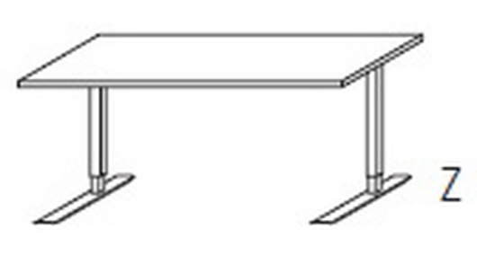 Objekt.Plus by rb | Rechteckschreibtisch T-Fußgestell mit manueller Höhenverstellung - 120,0 cm