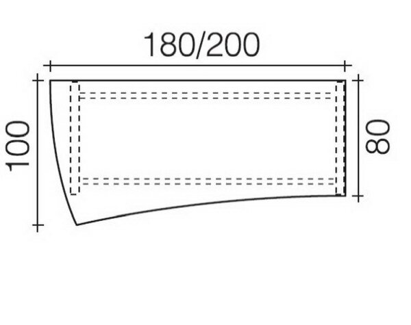 Objekt.Plus by rb | Schreibtisch mit Freiformplatte links 180cm Type M21