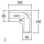 Objekt.Plus by rb | Eckschreibtisch mit durchgehender Platte rechts 160cm Type B34