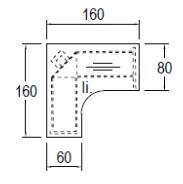 Objekt.Plus by rb | Eckschreibtisch mit durchgehender Platte links 160cm Type B35