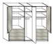 Wiemann LOFT | Gleittüren-Panorama-Funktionsschrank mit 4 Auszügen, 5 Türen, 1 Spiegeltür mittig - Höhe 236 cm