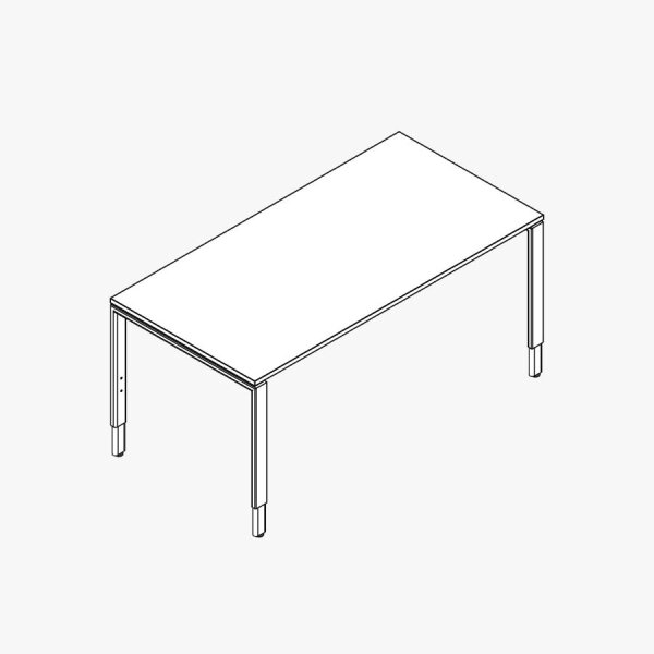 Objekt.Plus by rb | Schreibtisch mit Rechteckplatte und 4-Fuß - 80 cm - Typ V10/E10