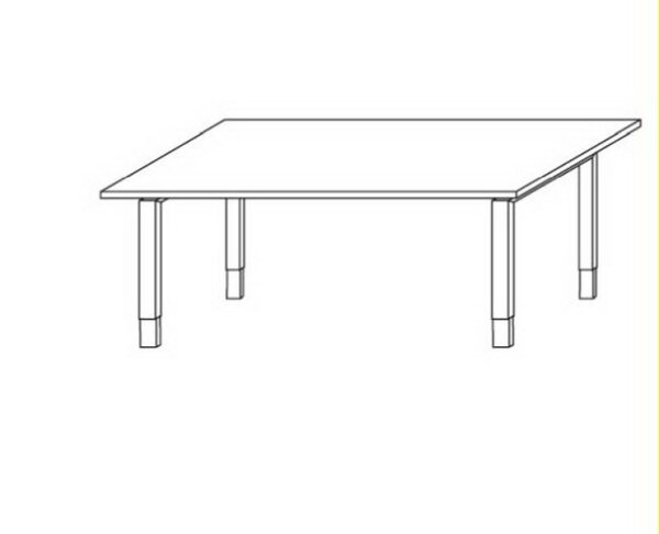 Objekt.Plus by rb | Konferenztisch mit Rechteckplatte 220x100cm - Type 298/-283