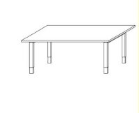 Objekt.Plus by rb | Konferenztisch mit Rechteckplatte 220x100cm - Type 298/-283