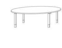 Objekt.Plus by rb | Konferenztisch mit Ovalplatte 220x110cm -  Type 297/-284