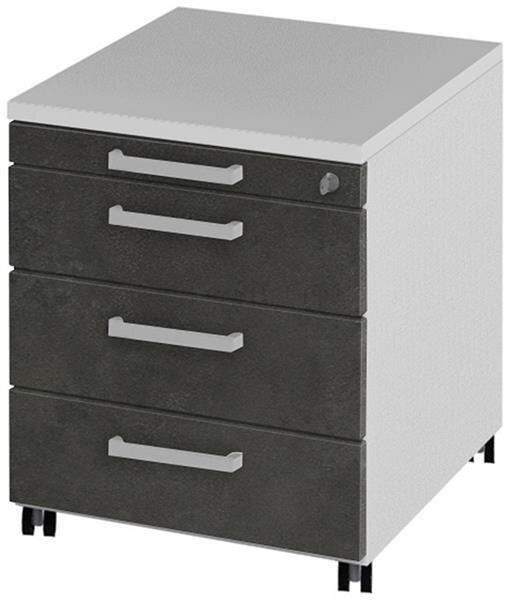 Objekt.Plus by rb | Rollcontainer, 1 Materialauszug, 3 Schubkästen, Teilauszug mit SE+ Softclose