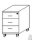 Objekt.Plus by rb | Anstellcontainer  inkl. Schloss, 1 verschiebbare Materialschale, 4 Schubkästen / 75% Teilauszug