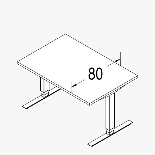 Techno by rb | Rechteckschreibtisch T-Fuß Multi mit stufenloser elektrischer Höhenverstellung - 80er Tiefe