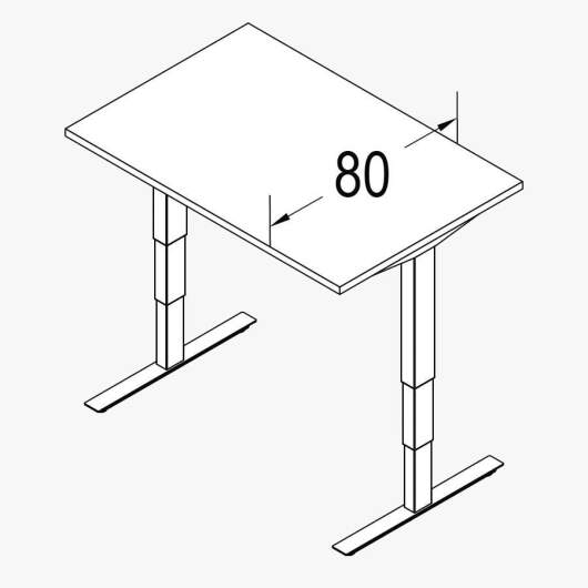 Techno by rb | Rechteckschreibtisch T-Fu Multi mit stufenloser elektrischer Hhenverstellung - 80er Tiefe