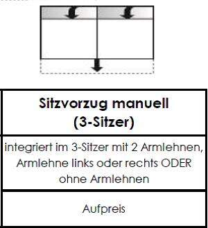 Sitzvorzug manuell