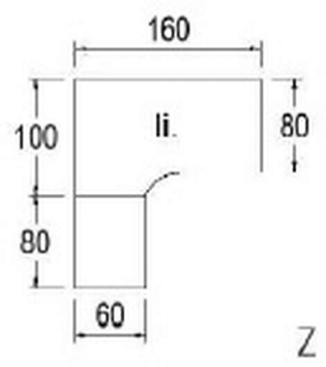 Typ A61l - Links / 160,0 cm / Alusilber