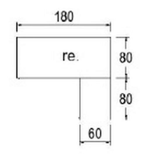 Typ 084r - Rechts / 180,0 cm / Alusilber