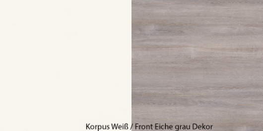 9040 - Korpus Weiß / Front Eiche grau Dekor