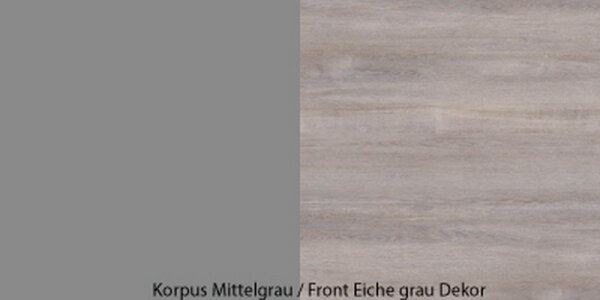 6150 - Korpus Mittelgrau / Front Eiche grau Dekor