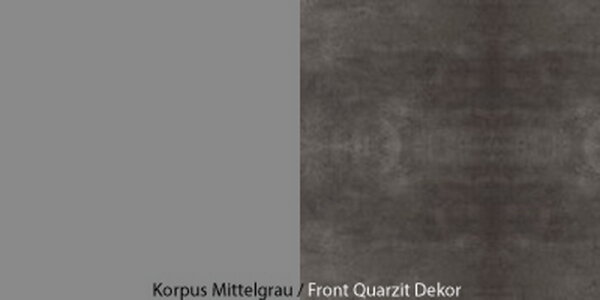 6160 - Korpus Mittelgrau / Front Quarzit Dekor