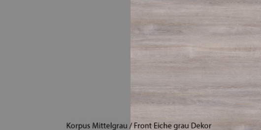 6150 - Korpus Mittelgrau / Front Eiche grau Dekor